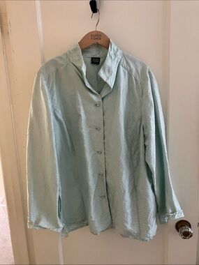 VINTAGE! Eileen Fisher Crinkled Silk Top